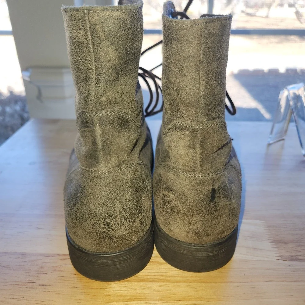 ASTON GREY Collection Leather Boot size US 10 BROOKLYN Grey Ankle‎ Boot